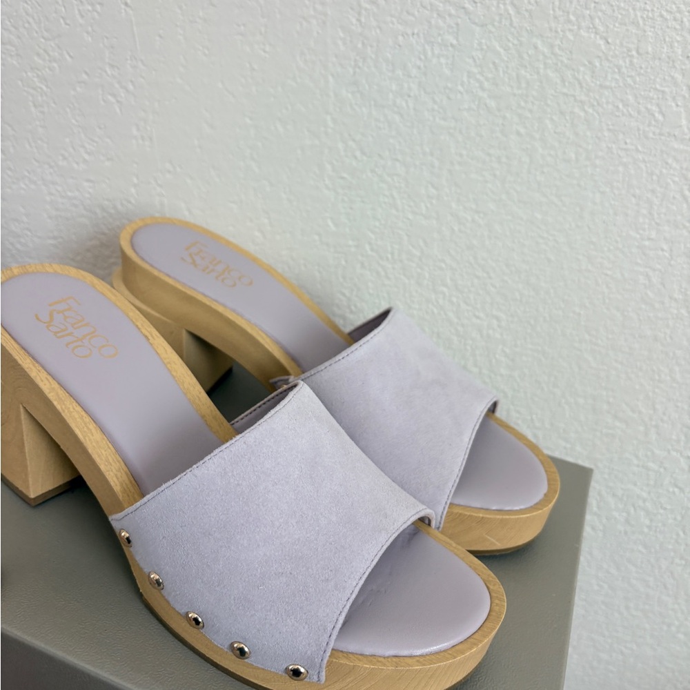 Brand New Franco Sarto Suede Capri Clogs in Lilac - Picture 8 of 8